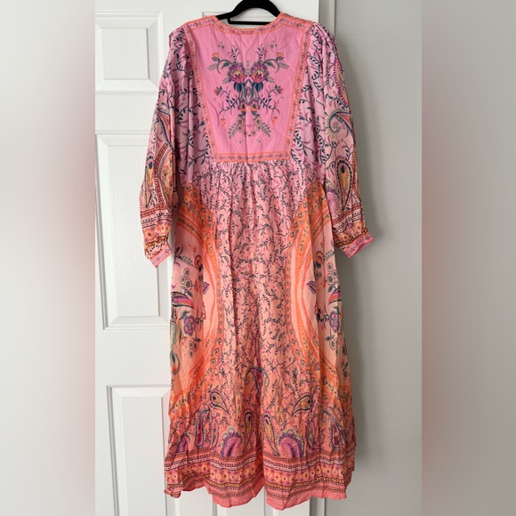Farm Rio Long Sleeve Bohemian Kaftan Maxi Dress - Picture 13 of 15
